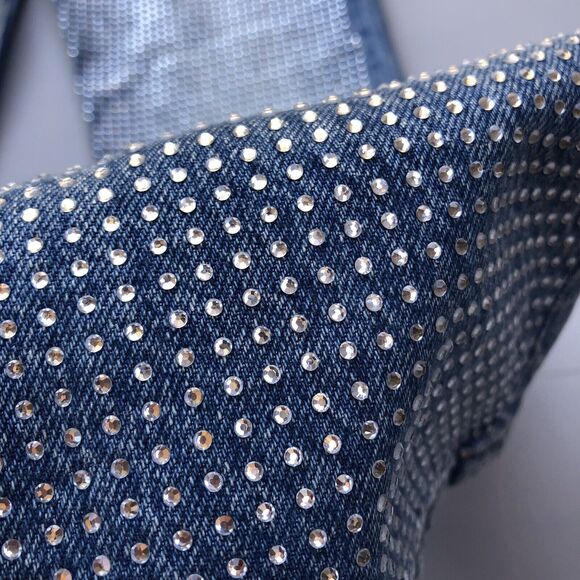 Reformation Women Size 23 Abby High Rise Straight Jeans in Colorado Sparkle Blue - Picture 5 of 13